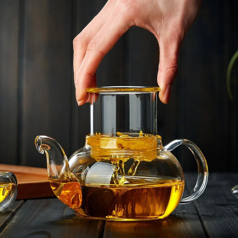 Filterable HeatResistant Thickened Glass Teapot High Borosilicate Glass Flower Tea Pot With Heatabl 2