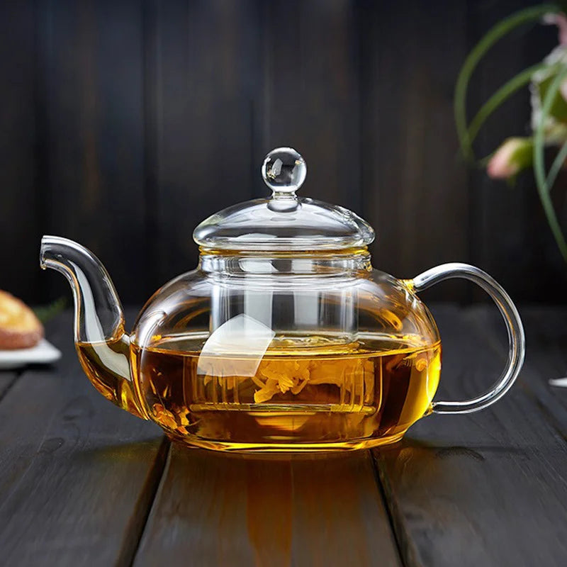 Filterable HeatResistant Thickened Glass Teapot High Borosilicate Glass Flower Tea Pot With Heatabl 5