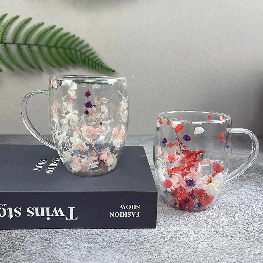 Double Wall Coffee Mug Insulated Clear Glass Mug With Handle For Hot  Cold Beverages 1