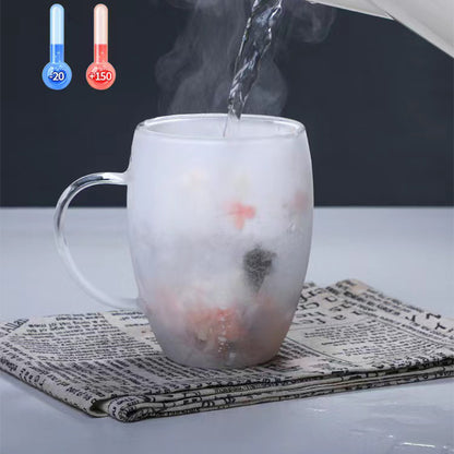 Double Wall Coffee Mug Insulated Clear Glass Mug With Handle For Hot  Cold Beverages 2