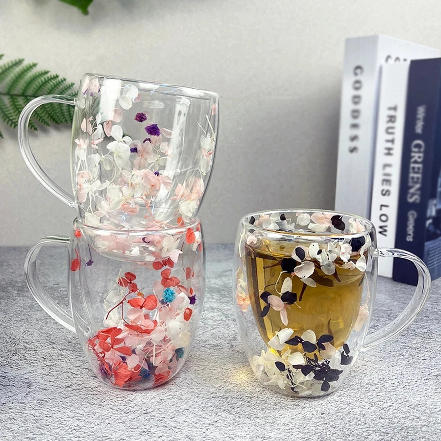 Double Wall Coffee Mug Insulated Clear Glass Mug With Handle For Hot  Cold Beverages 4