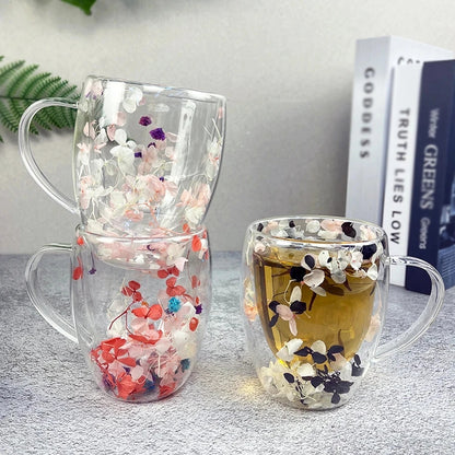 Double Wall Coffee Mug Insulated Clear Glass Mug With Handle For Hot  Cold Beverages 4
