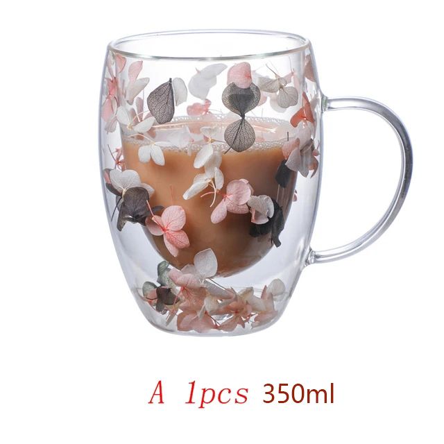 Double Wall Coffee Mug Insulated Clear Glass Mug With Handle For Hot  Cold Beverages 7