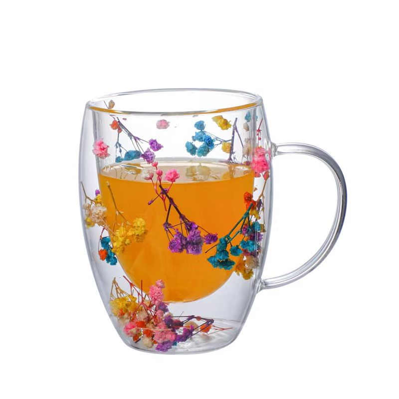 Double Wall Coffee Mug Insulated Clear Glass Mug With Handle For Hot  Cold Beverages 8