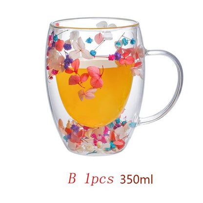 Double Wall Coffee Mug Insulated Clear Glass Mug With Handle For Hot  Cold Beverages 10