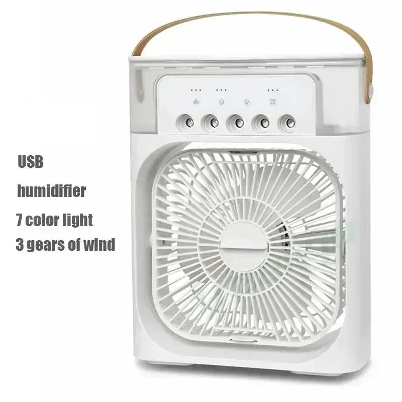 LED Mini Air Cooler Fan, Portable Humidifier and Air Conditioner for Household, Office, and Camping