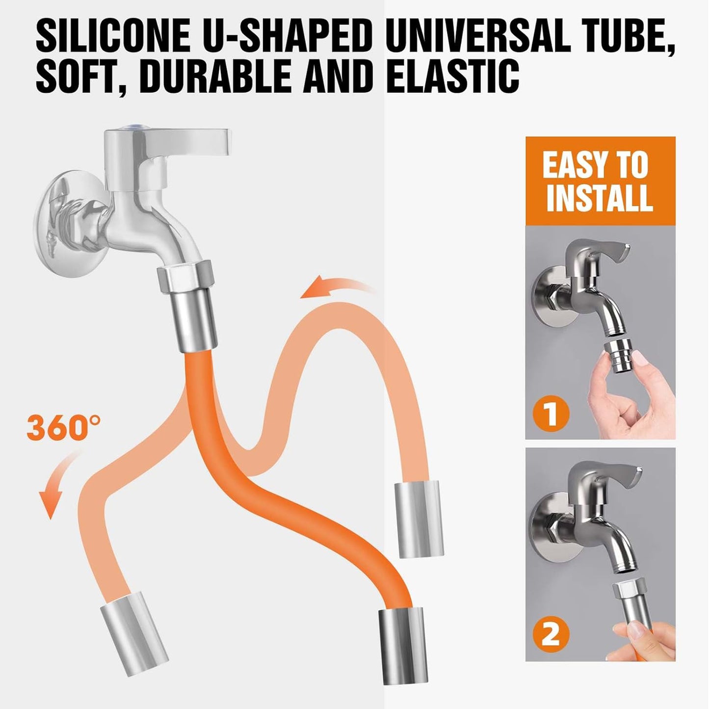 Universal Water Faucet Extension Pipe Anti Splash Adjustable and Durable for Kitchen  Bathroom