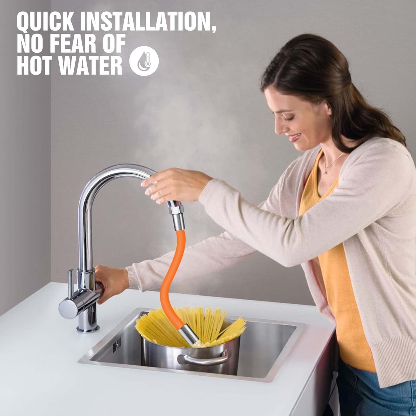 Universal Water Faucet Extension Pipe Anti Splash, Adjustable, and Durable for Kitchen & Bathroom