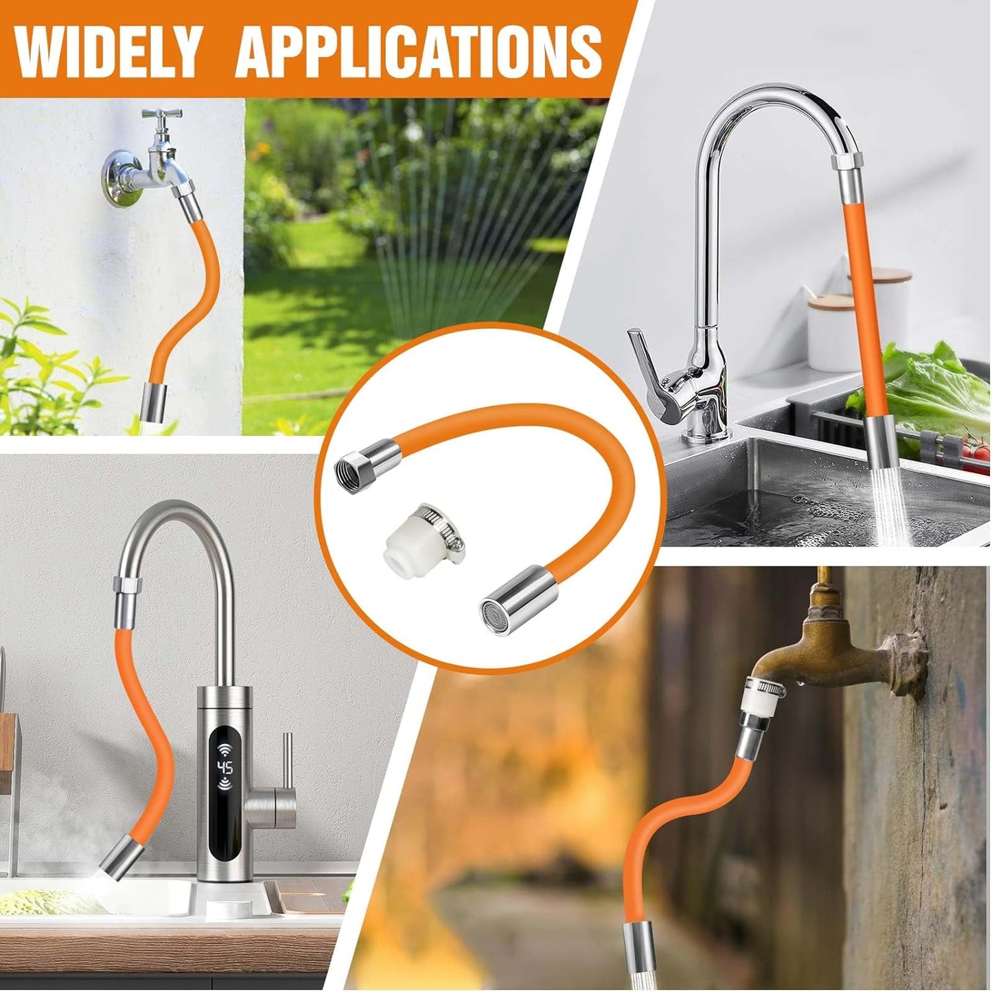 Universal Water Faucet Extension Pipe Anti Splash Adjustable and Durable for Kitchen  Bathroom