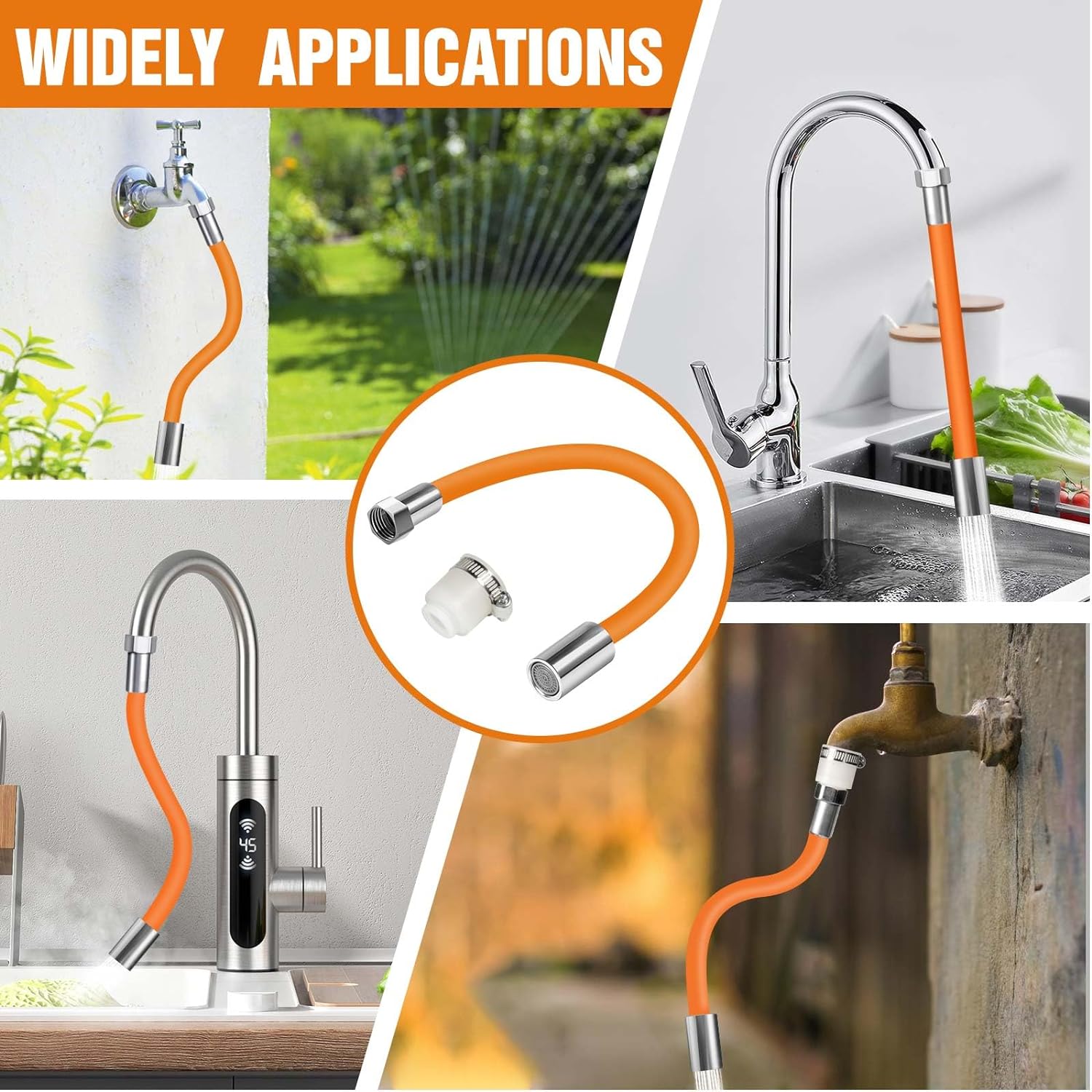 Universal Water Faucet Extension Pipe Anti Splash Adjustable and Durable for Kitchen  Bathroom