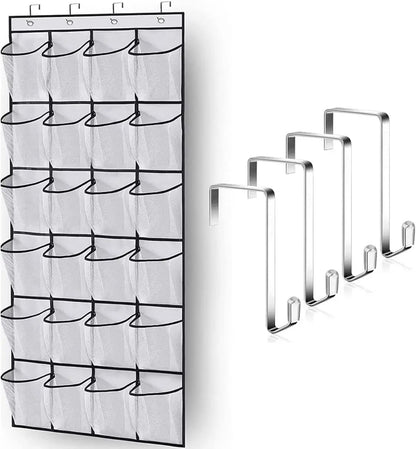 Hanging Shoe Holder Hanger with Mesh Pockets Over The Door Shoe Rack for Closet Organization