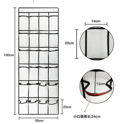 Hanging Shoe Holder Hanger with Mesh Pockets Over The Door Shoe Rack for Closet Organization