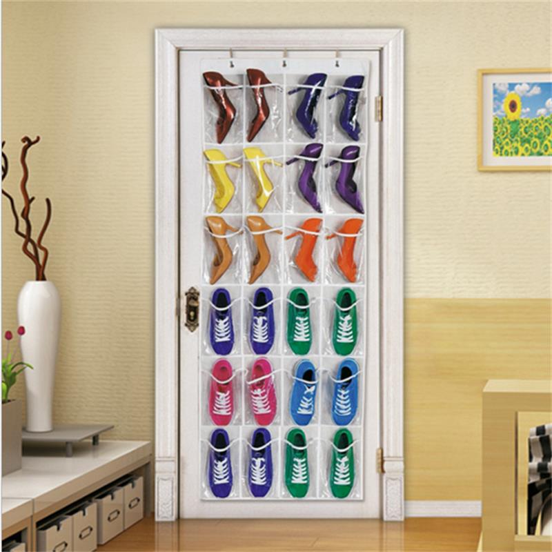 Hanging Shoe Holder Hanger with Mesh Pockets Over The Door Shoe Rack for Closet Organization