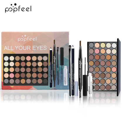 Eye Makeup Kit, Mascara, Eyeliner, Eyeshadow Palette & Eyebrow Pencil All in One Set
