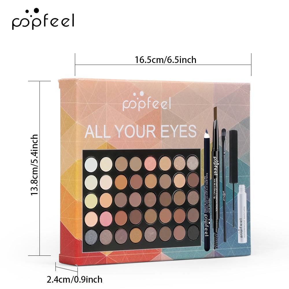Eye Makeup Kit Mascara Eyeliner Eyeshadow Palette  Eyebrow Pencil All In One Set 2