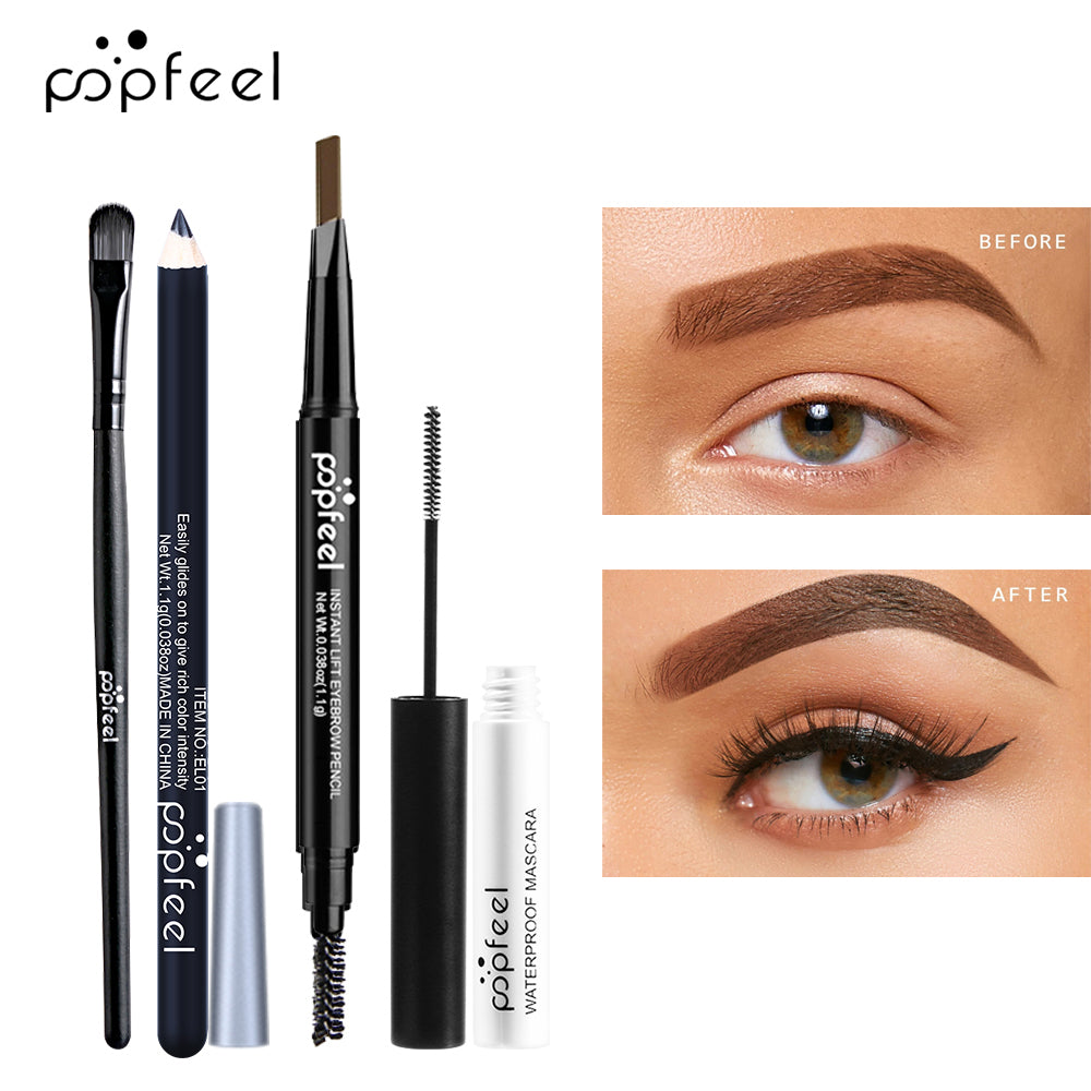 Eye Makeup Kit Mascara Eyeliner Eyeshadow Palette  Eyebrow Pencil All In One Set 4