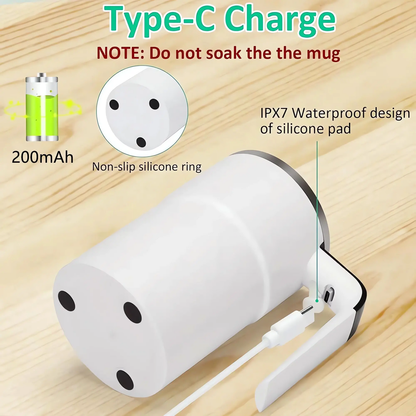 Electric Coffee Self Mixing Mug Rechargeable Waterproof BPAFree Automatic Stirring Cup for Coffee