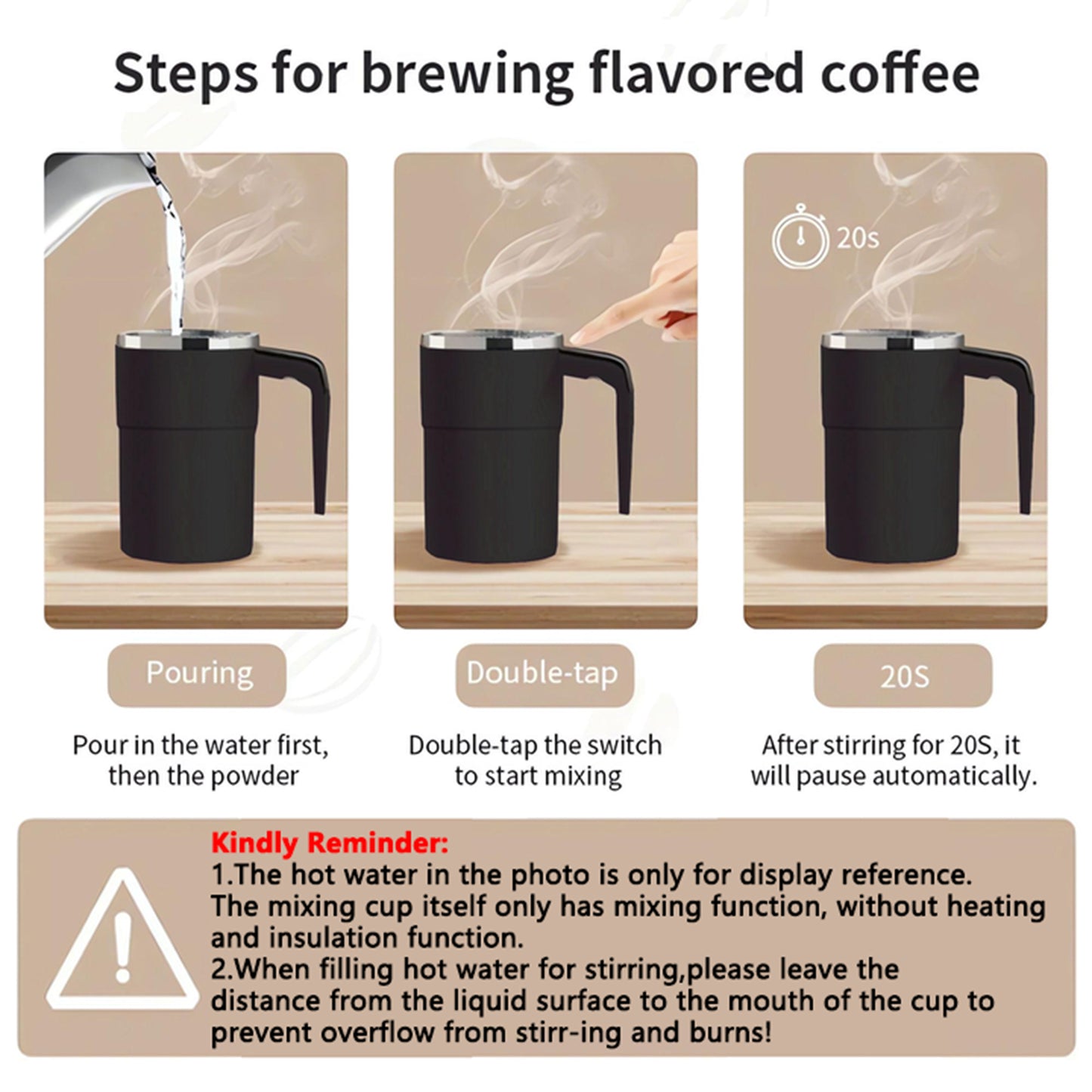 Electric Coffee Self Mixing Mug Rechargeable Waterproof BPAFree Automatic Stirring Cup for Coffee