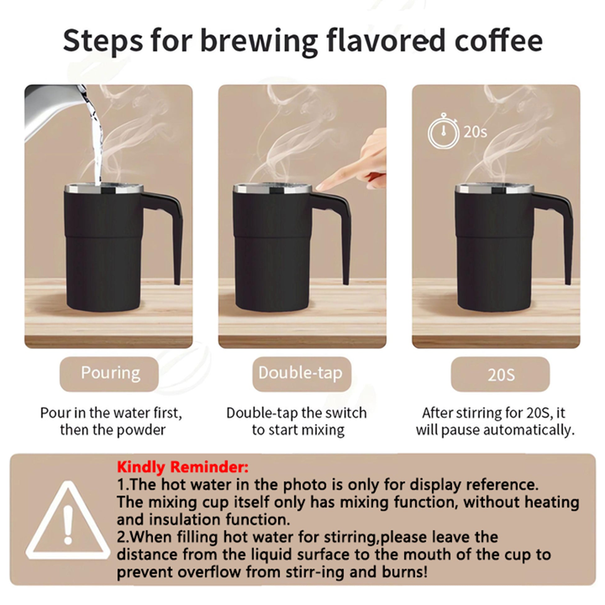 Electric Coffee Self Mixing Mug Rechargeable Waterproof BPAFree Automatic Stirring Cup for Coffee