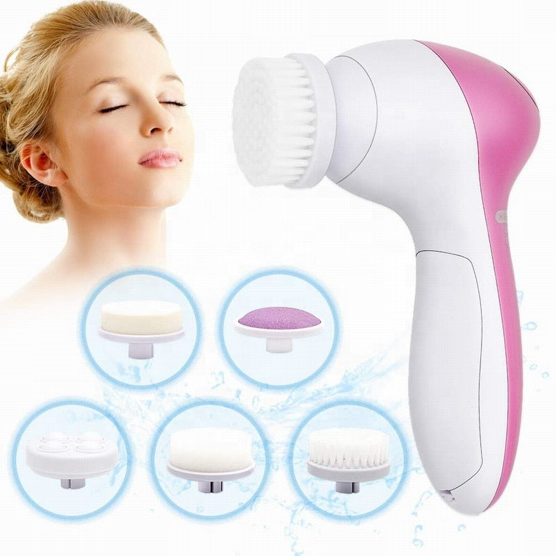 5-in-1 Electric Facial Cleaner, Deep Cleanser for Blackheads, Long Last Smudge Proof Eyebrow Pen Prep Tool