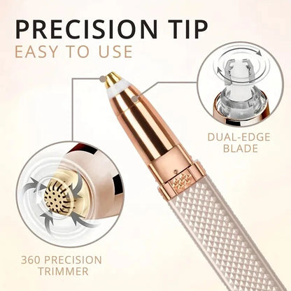 Rechargeable 2 in 1 Eyebrow Razor  Hair Shaver with LED Light Painless Hair Removal for Eyebrows P