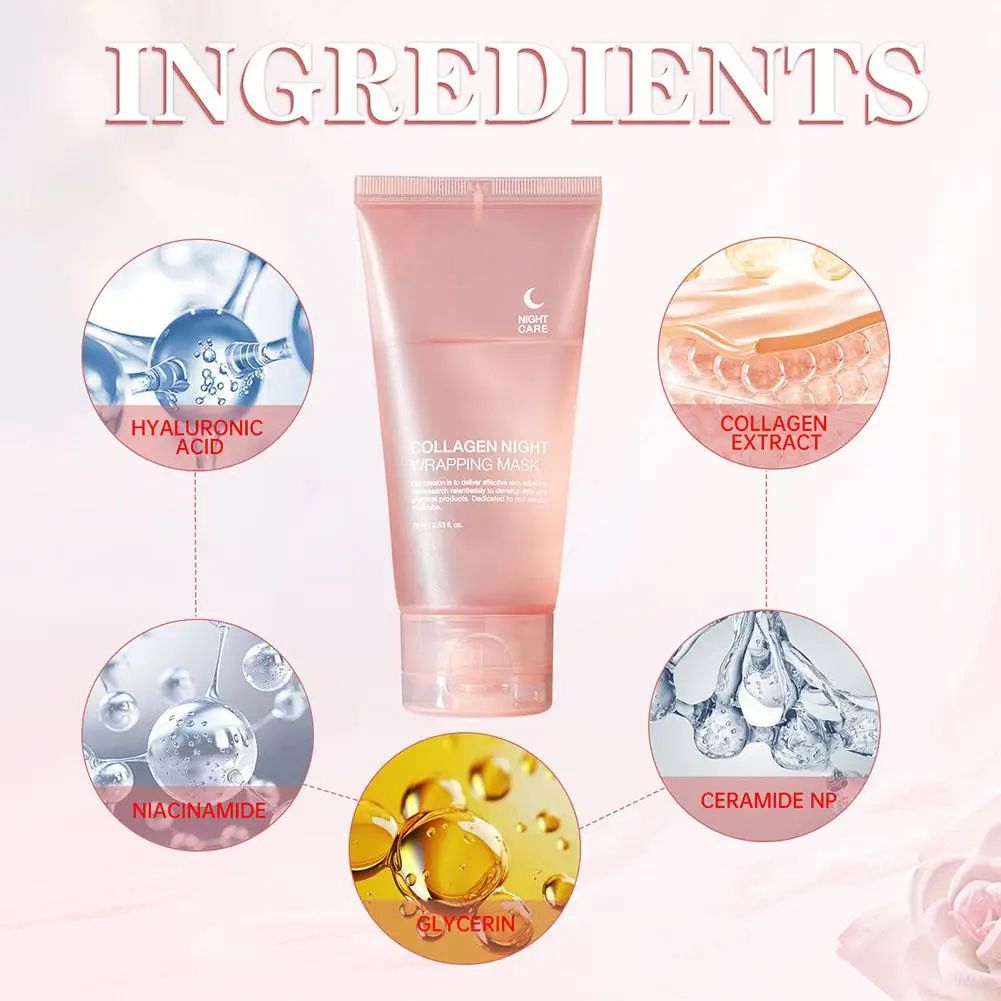Hydrating Firming Mask Overnight Collagen Treatment To Reduce Sagging  Dullness 5
