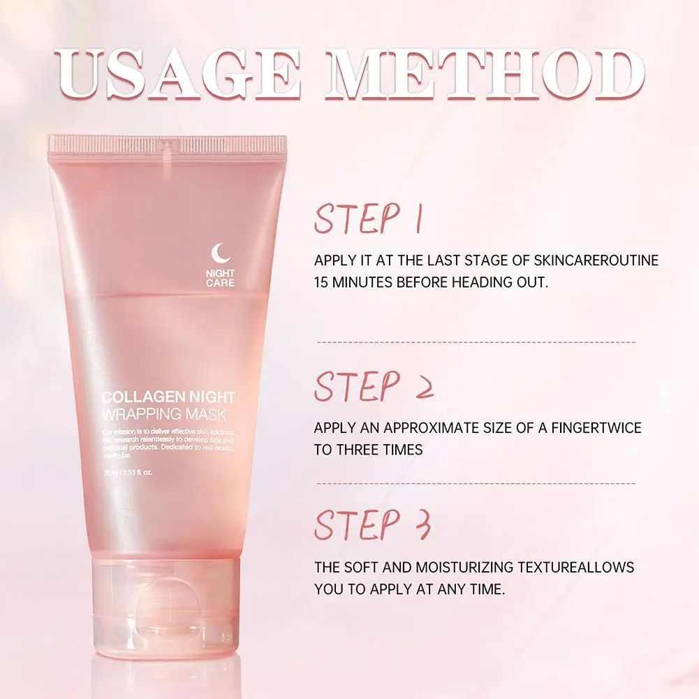 Hydrating Firming Mask Overnight Collagen Treatment To Reduce Sagging  Dullness 6