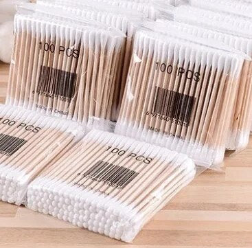Double Head Wood Cotton Swabs for Nose, Ears, and Makeup, Eco-Friendly Cleaning Tools for Women, Lipstick, and Daily Use
