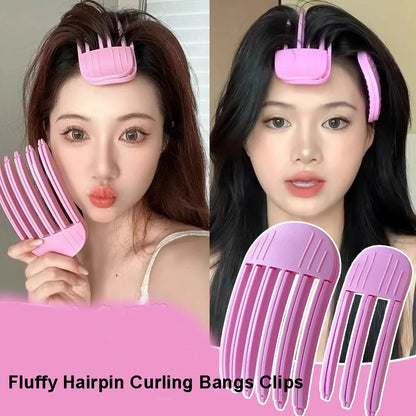 Fluffy Hairpin Curling Bangs Clips, Volumizing Hair Roots Clips Set for Women, Fashion Fixed Curling Roller