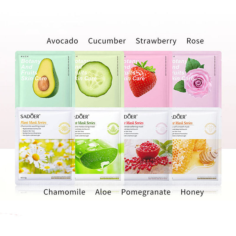 8pcs Natural Plant Face Mask Set Korean Beauty Skincare For Moisturizing Firming  Hydrating 4