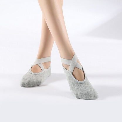 Breathable Bandage Yoga Socks For Women NonSlip Cotton Barre  Dance Grip Socks 8