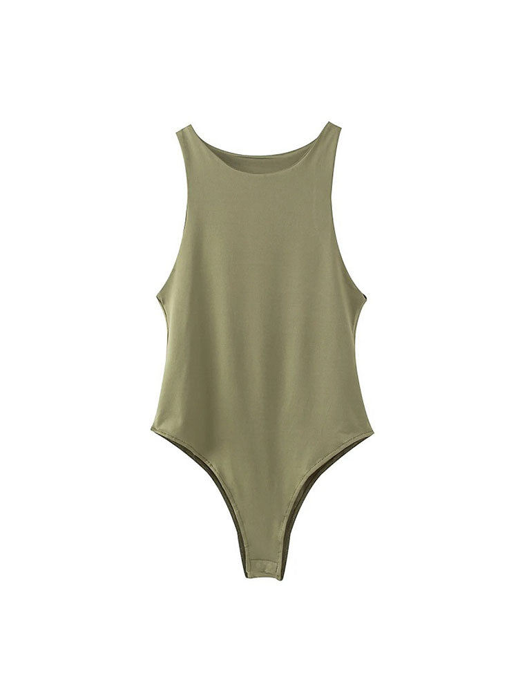 Womens Solid Sexy Bodysuit Femme Short Playsuit for Summer  Slim Fit  ClubReady Green  More Col
