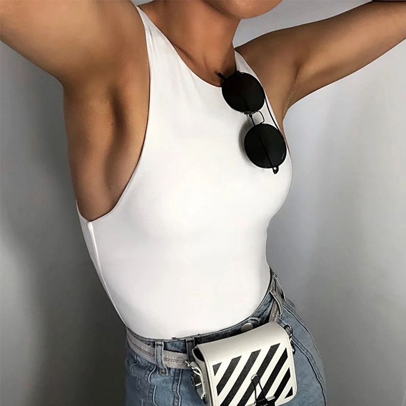 Womens Solid Sexy Bodysuit Femme Short Playsuit for Summer  Slim Fit  ClubReady Green  More Col