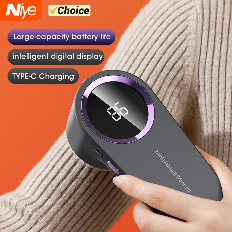 LED Digital Electric Lint Remover for Clothing, USB Rechargeable Fabric Shaver, Sweater & Fuzz Remover