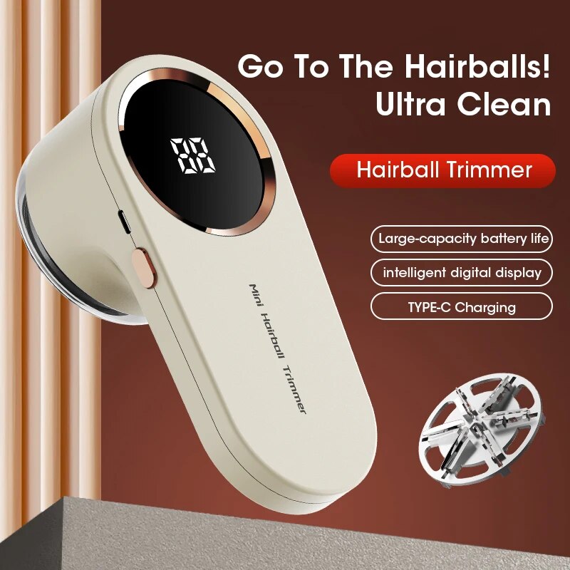 LED Digital Electric Lint Remover for Clothing, USB Rechargeable Fabric Shaver, Sweater & Fuzz Remover