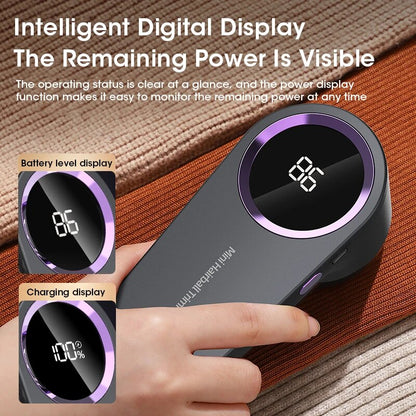 LED Digital Electric Lint Remover for Clothing, USB Rechargeable Fabric Shaver, Sweater & Fuzz Remover