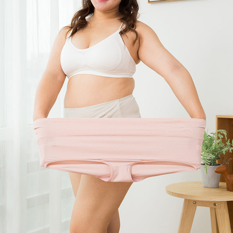 Womens Breathable Lingerie High Waist Cotton Panties, Plus Size Slimming Underwear