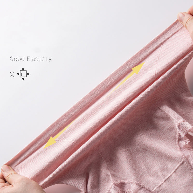 Womens Breathable Lingerie High Waist Cotton Panties, Plus Size Slimming Underwear
