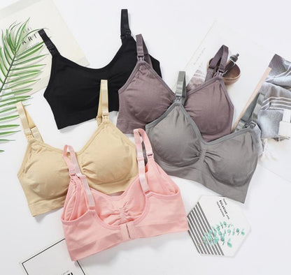 3 Piece Seamless Nursing Bras, High Quality Maternity & Breastfeeding Bra with Breathable Cotton & Push Up Support