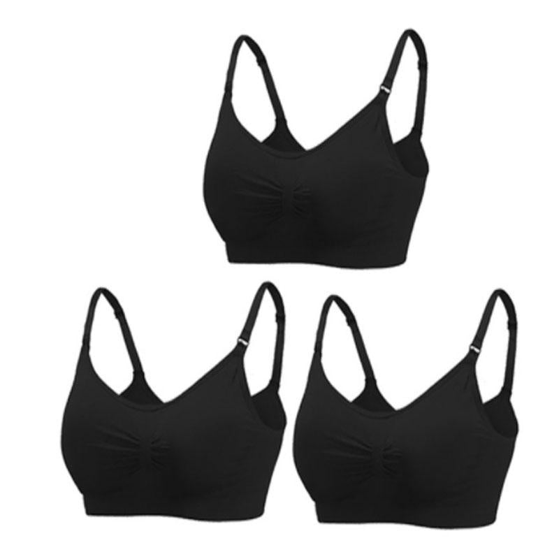3 Piece Seamless Nursing Bras, High Quality Maternity & Breastfeeding Bra with Breathable Cotton & Push Up Support