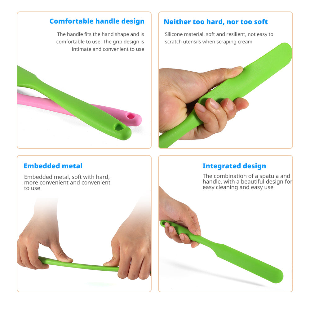 Food Grade Silicone Cream Scraper, Household All-in-One Long Cake Spatula for Heat-Resistant Kitchen Baking