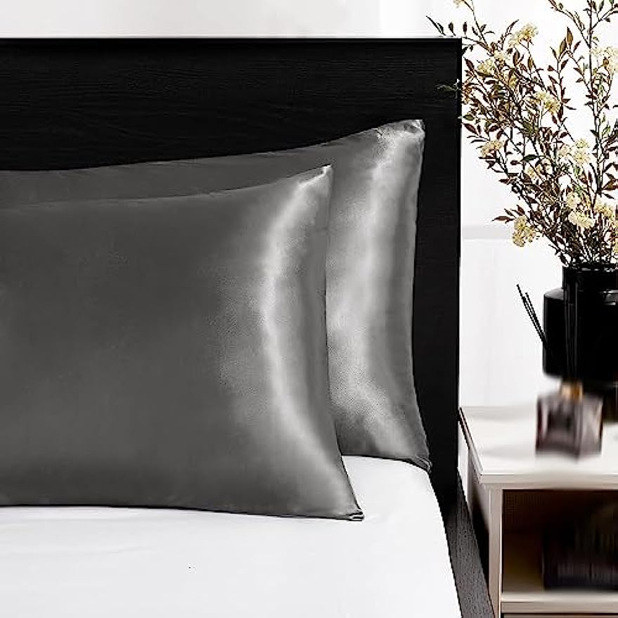 Super Soft Satin Silk Pillowcase Set, Coral Standard Size Super Soft Pillow Cases for Hair & Skin