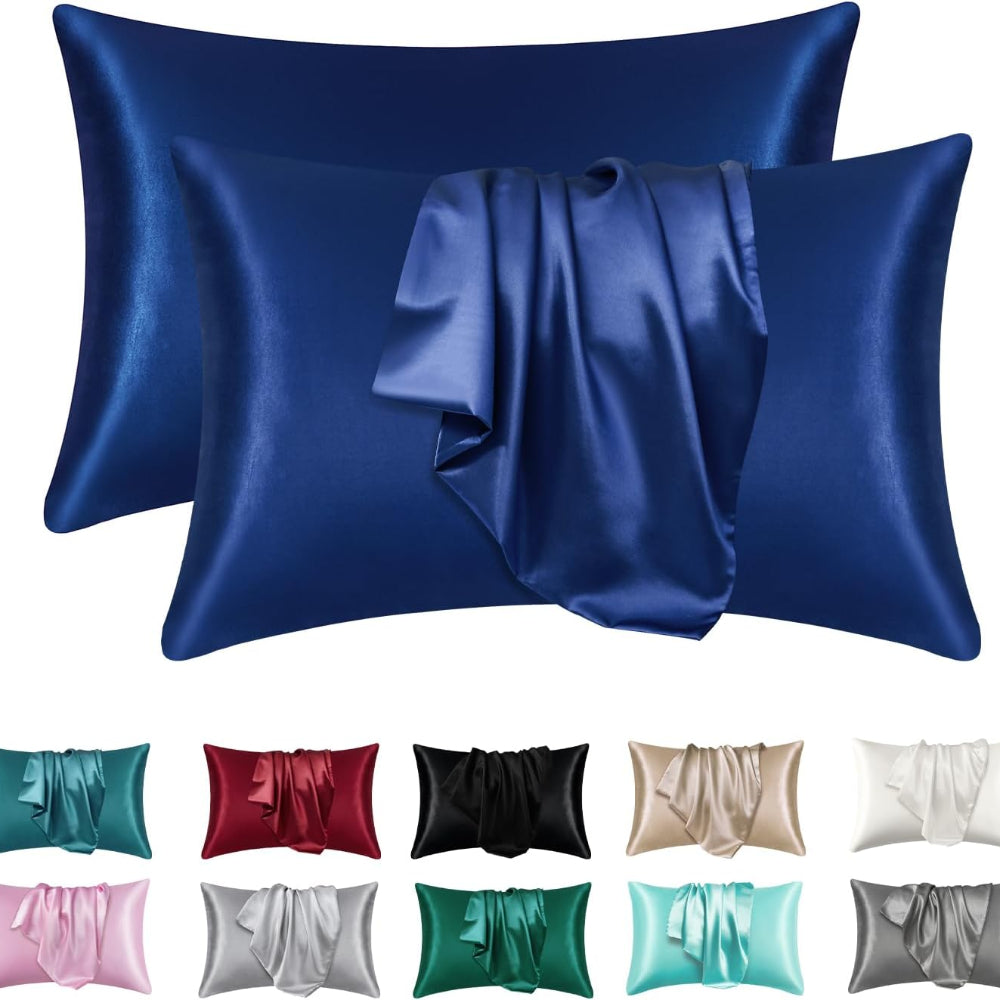 Super Soft Satin Silk Pillowcase Set Coral Standard Size Super Soft Pillow Cases For Hair  Skin 8