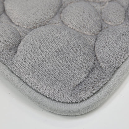 Modern Stone Pattern Bath Mat Set UltraAbsorbent NonSlip  Comfortable for Simple Bathroom Decor