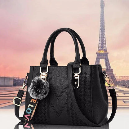 Women Leather Handbag, Noble Curve Casual Shoulder Bag, Stylish Sac a Main for Daily Use