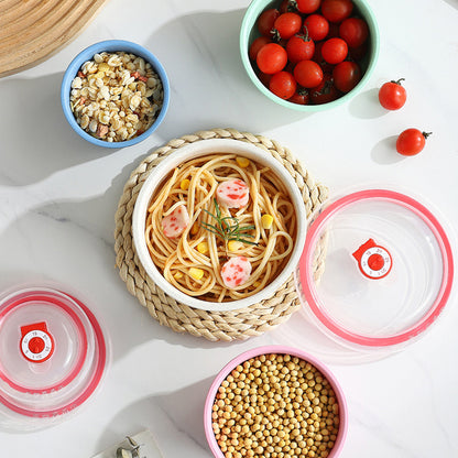 Eco-Friendly Wheat Straw Bowl Set, Microwave-Safe, Fresh-Keeping Food Storage Containers with Lids (3-Piece)