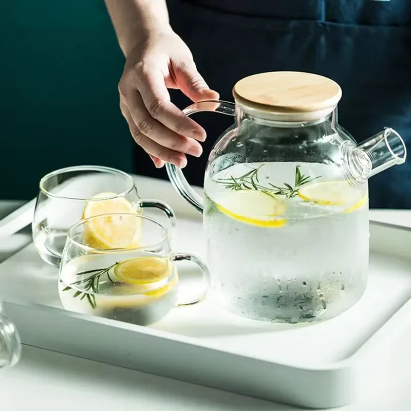 Large Heat-Resistant Borosilicate Glass Teapot, Clear Tea Pot for Puer, Coffee & Flower