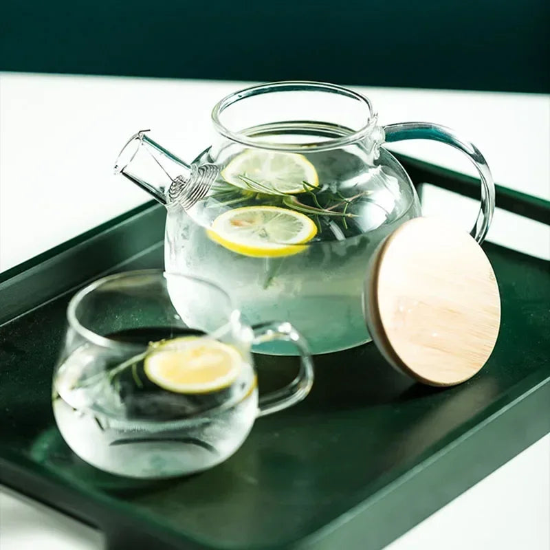 HeatResistant Clear Tea Pot