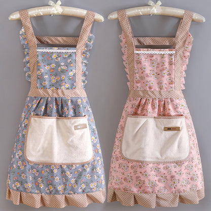 Lovely Canvas Apron for Female Household Breathable Antifouling  Perfect for Kitchen Cleaning