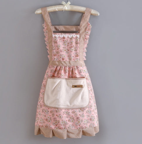 Lovely Canvas Apron for Female Household Breathable Antifouling  Perfect for Kitchen Cleaning